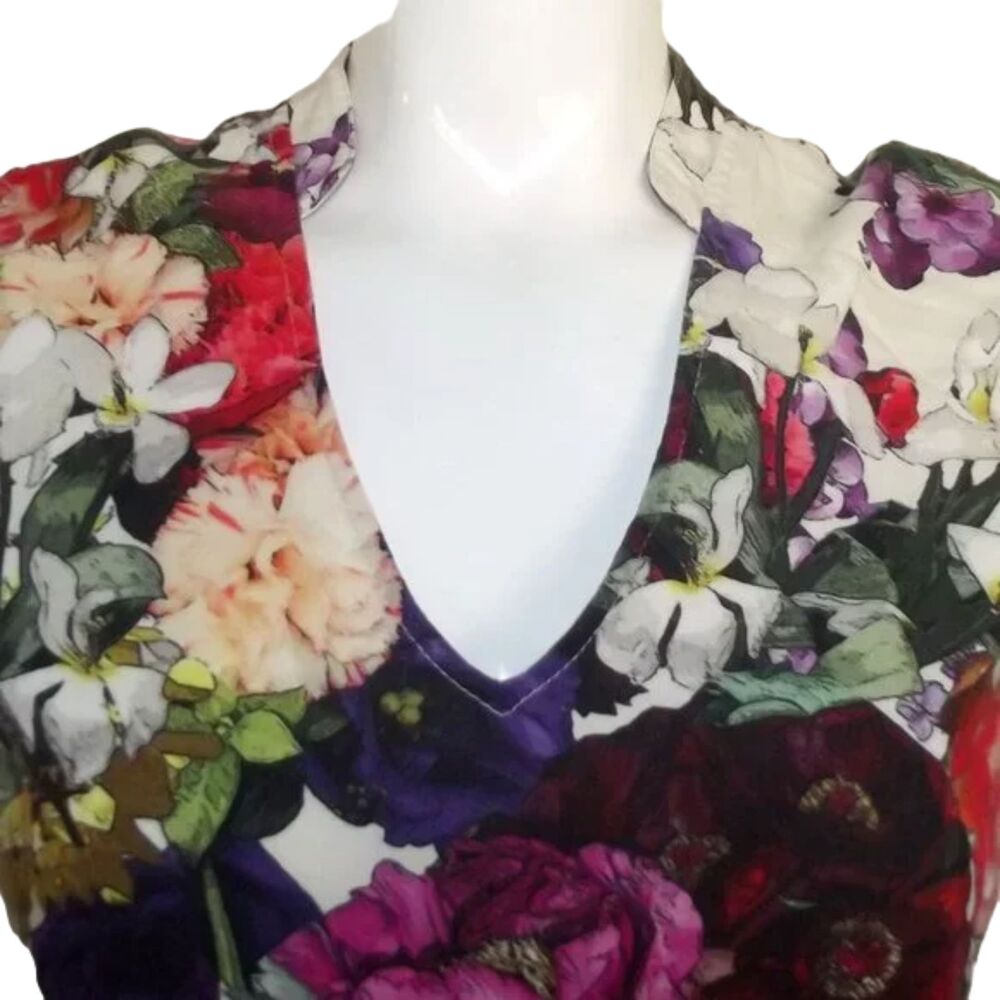 KOTON Dress, UK10/US6, White/Multicolor floral print, Stretch waist, Pockets - Picture 4 of 13